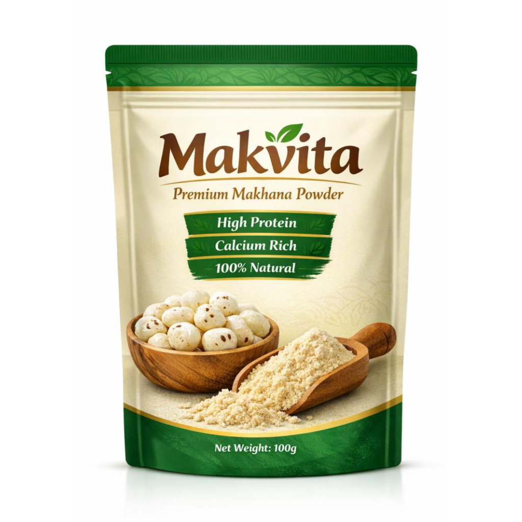 Makvita Premium Makhana Powder – 100% Natural | High Protein & Calcium Rich (100g)